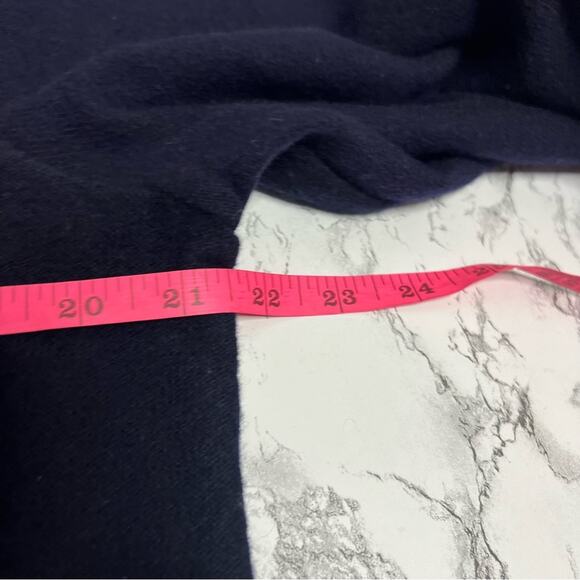 Ekologic recycled cashmere sweater navy brown Sz L - Picture 5 of 6